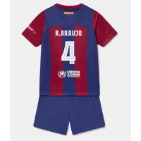 Dres Barcelona Ronald Araujo #4 Domaci za djecu 2023-24 Kratak Rukav (+ kratke hlače)